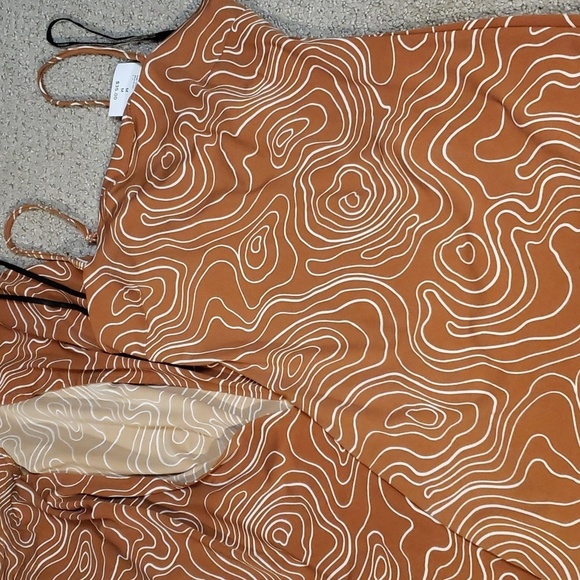 forever21 women's knit dress long brown/white medium nwt - Picture 4 of 6